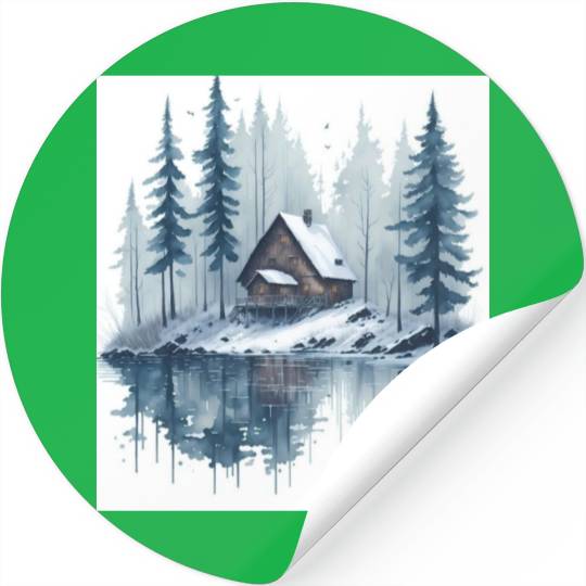 Winter cabin Stickers