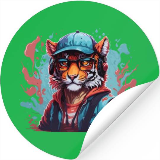 tiger animal art I cool cute tiger Stickers