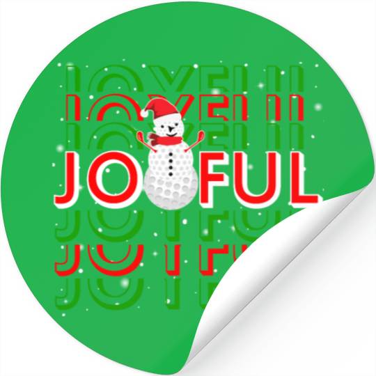 Golf Christmas Snowman Joyful Golf Lover Stickers