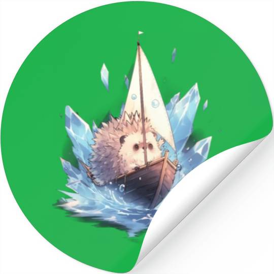 Ice Sailing Hedgehog Ice Sailor Ice Boating Stickers