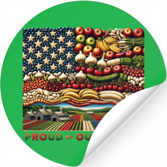 Roots of Pride: Eco-Friendly Harvest Flag Design Stickers
