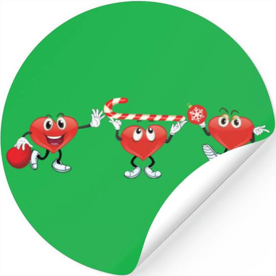 Christmas hearts fun design Stickers