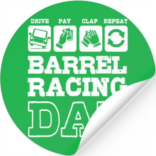 Funny Fathers Day Western Barrel Racing Dad Stickers