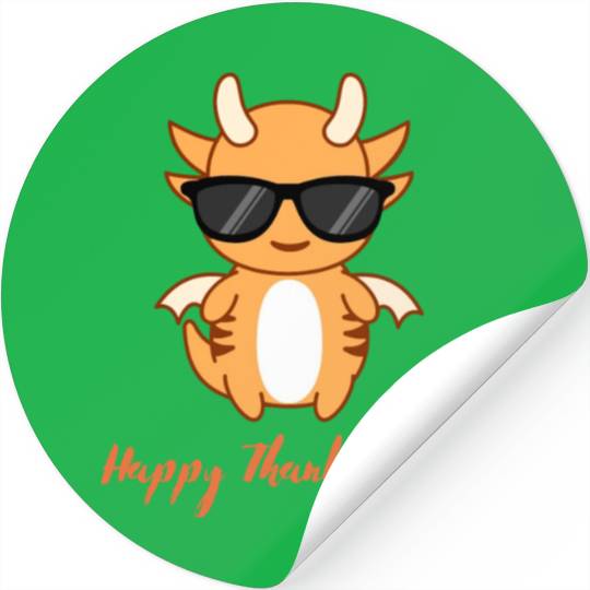 Happy Thanksgiving - Thanksgiving cartoon design Stickers