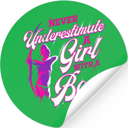 Archery Gift Archer Women with Arrow Bow Stickers
