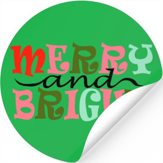 Merry and Bright Christmas Stickers