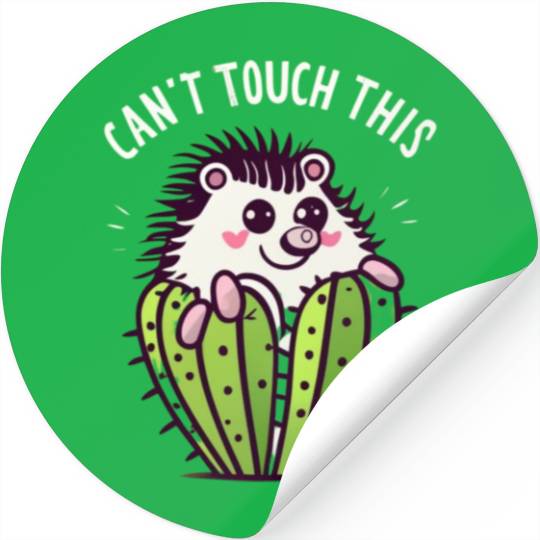 cant touch this, Hedgehog in cactus Stickers