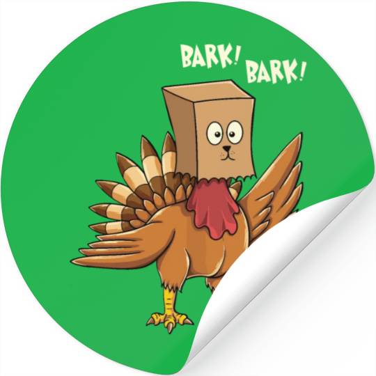 Funny Thanksgiving Turkey Fake Dog Woof Stickers