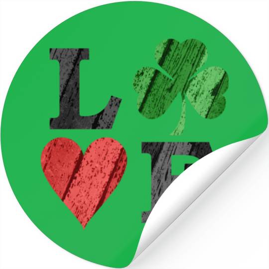 St Patrick s Day Love With Heart And Shamrock Stickers