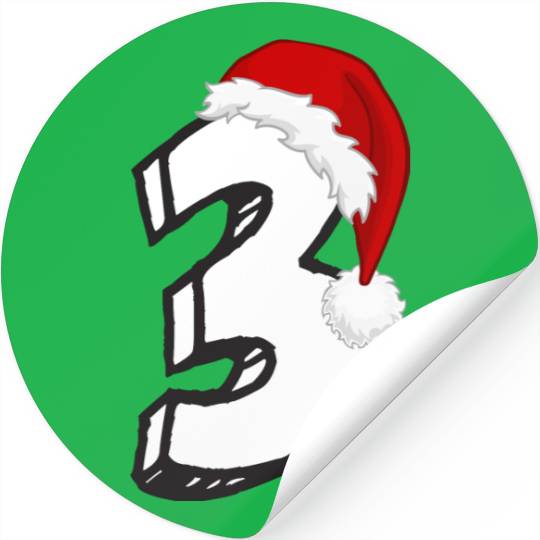Happy 3rd Birthday! - Third Christmas Number Stickers