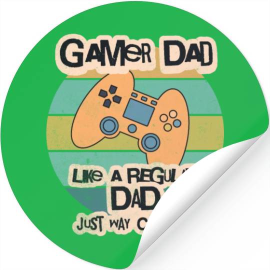 Cool Retro Gamer Dad Stickers