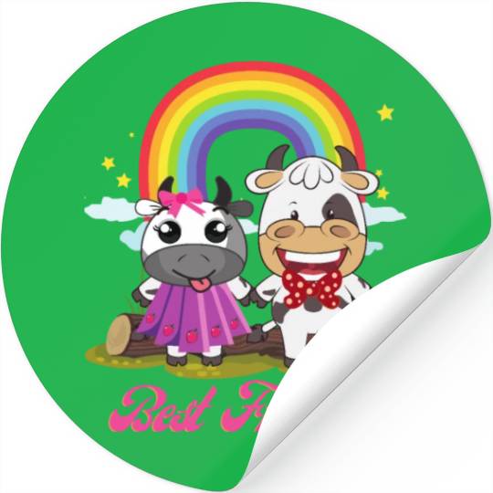 Cow Mooey Cute Strawberry Cow Best Friends Stickers