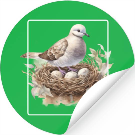 Quail Bird With Eggs Stickers