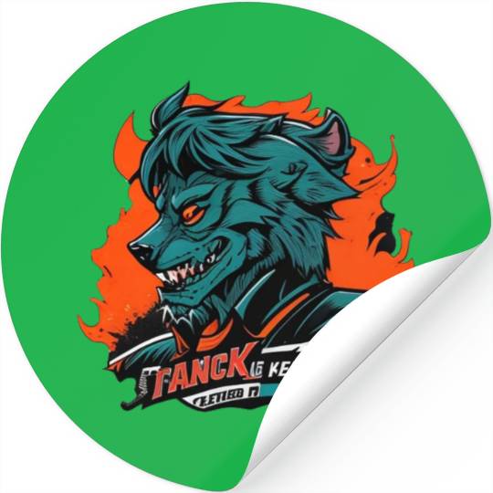 green Werewolf style Stickers