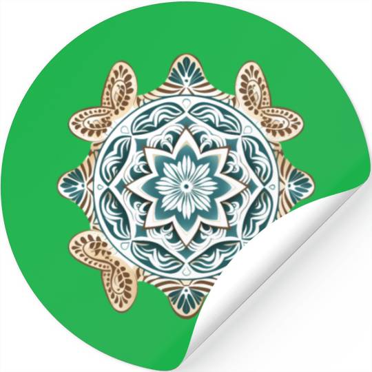Sea Turtle Mandala Art Stickers