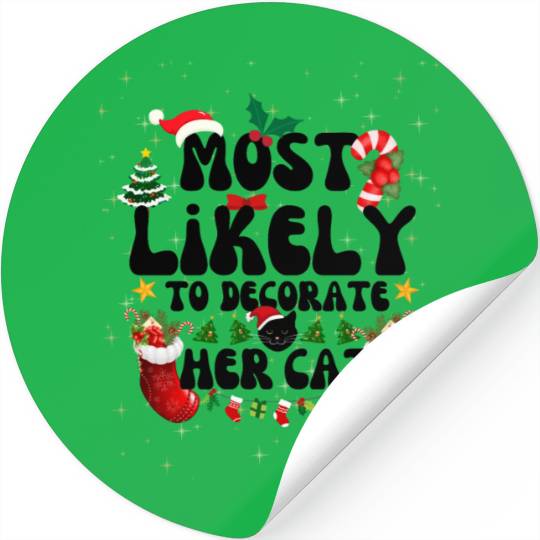 Most likely to decorate her Cat :Cute lover Cat Stickers