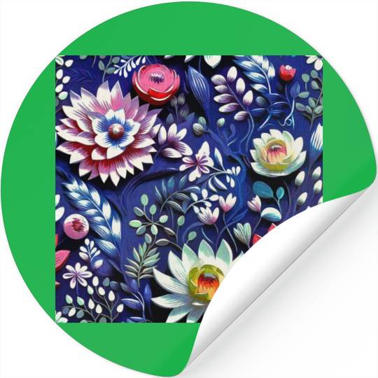 Midnight Floralscape Stickers