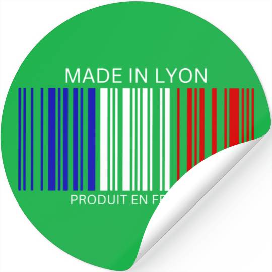 Lyon Barcode France Flag for French People Stickers