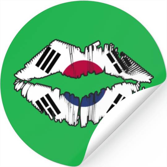 South Korea Flag Korean Country Kiss Lips Stickers