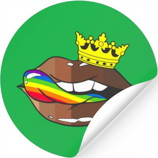 LGBTQ Rainbow Black Pride Crown Melanin Lips Stickers