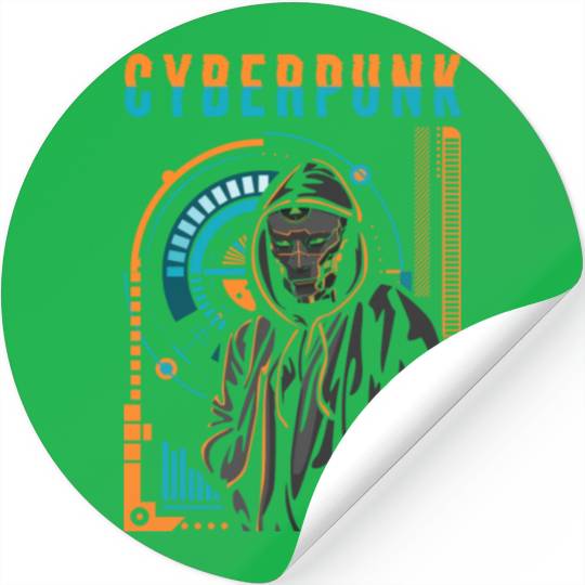 Cyborg Android Synthwave Scifi Stickers