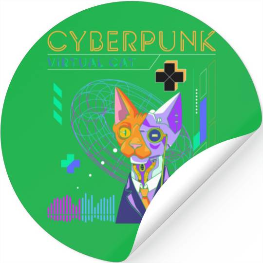 Cyborg Retro Gamer Scifi Stickers