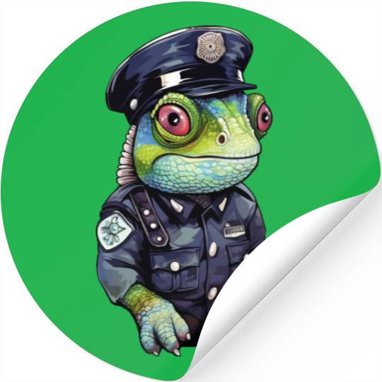 Chameleon policewoman Stickers