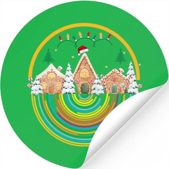 Christmas Rainbow, emblem art Stickers