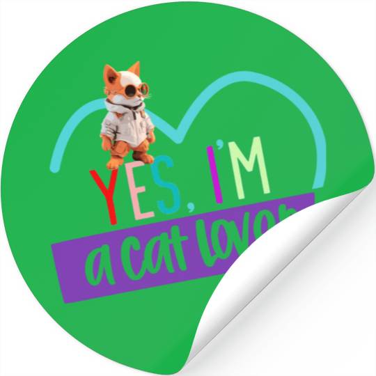 YES, I'M A CAT LOVER, cat, space cat, Pet lovers Stickers