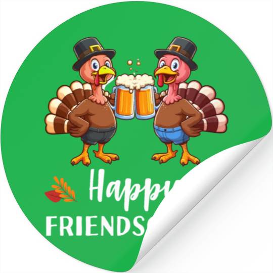 Happy Friendsgiving Funny Turkey Thanksgiving Stickers
