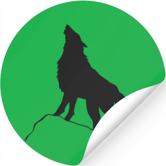 Howling Wolf Silhouette Stickers
