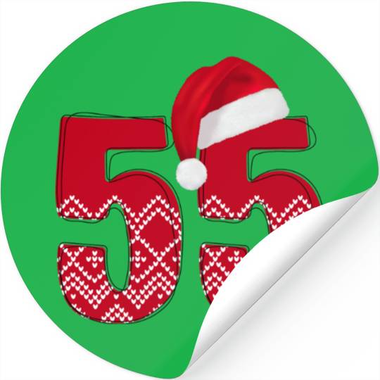 Christmas Number 55 Years Old - Nr. Fifty Five Stickers