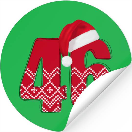 46 Birthday Gifts - Xmas Number Forty Six Stickers