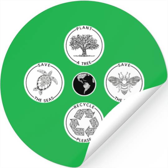 Earth Day Save The Planet Stickers