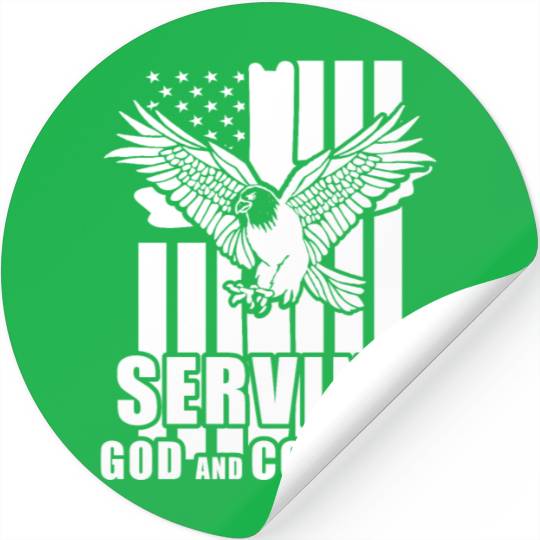 Inspiring Christian Quote US Flag Eagle Patriotic Stickers