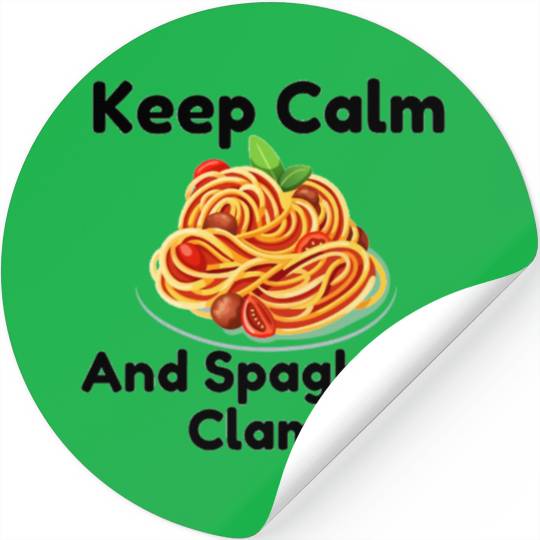 Keep Calm And Spaghetti Clamp Stickers