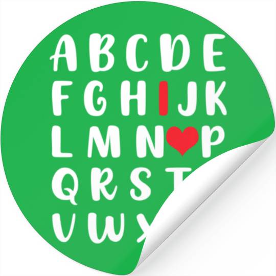Abc Alphabet I Love You English Teacher Valentines Stickers