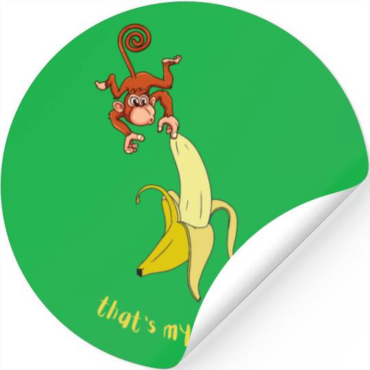 Monkey and Banana funny animal Stickers