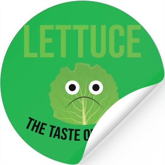 Lettuce The Taste of Sadness Funny Vegan Green FF Band Stickers