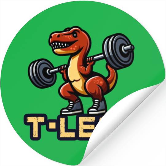 T rex on gym, legs day Stickers