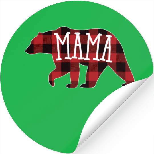 Mama Bear Buffalo Plaid Mama Bear Stickers