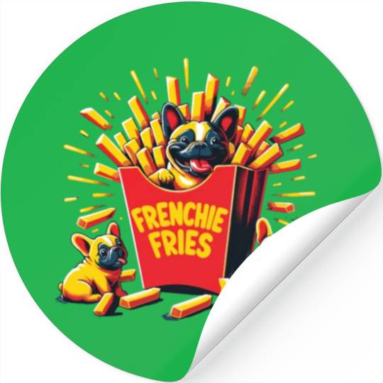 Frenchie Fries - Cute French Bulldog Fries Stickers