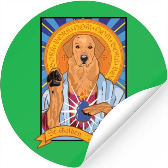 Saint Golden Retriever Stickers