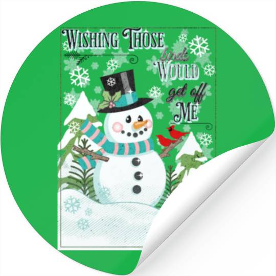 Funny Cranky Snowman Stickers