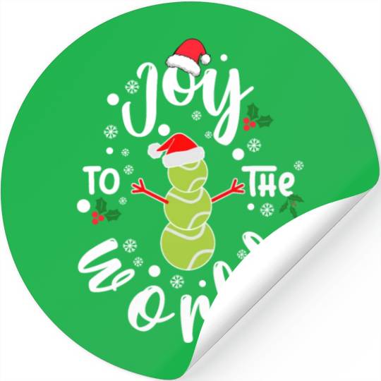 Christmas Tennis Joy To The World Funny Tennis Stickers