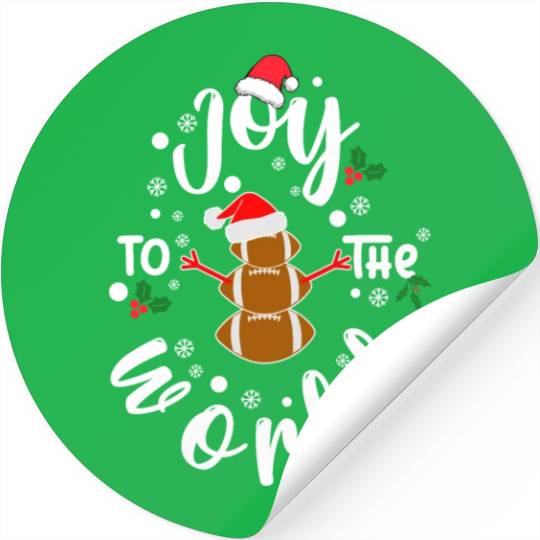 Christmas Football Snowman Joy To The World Stickers