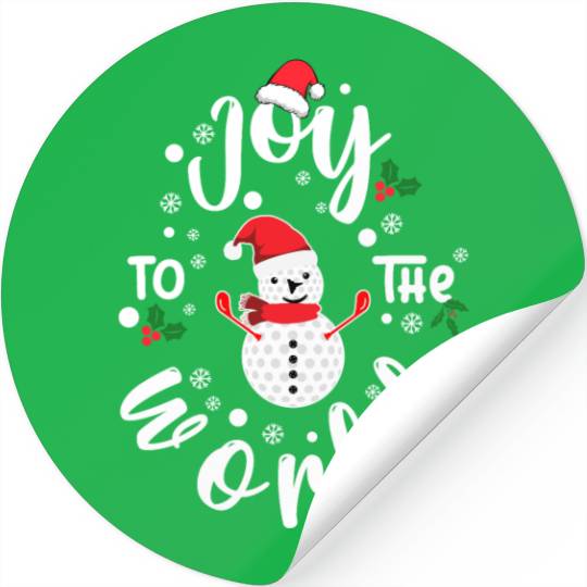 Christmas Golf Snowman Joy To The World Funny Golf Stickers