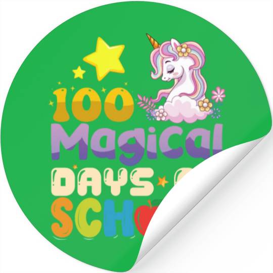 100 Magical Days Of School Unicorn Teacher Stickers