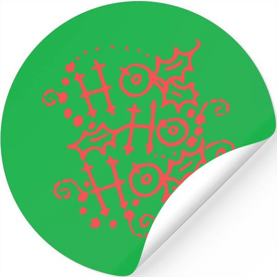 Christmas Typography Holly Ho Ho Ho Stickers
