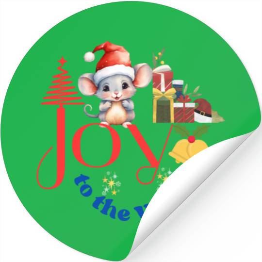 Joy to the World Christmas combination art white Stickers